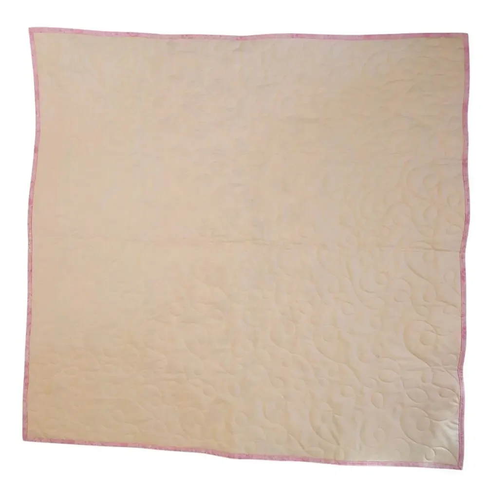 Handmade, New Lap quilt Pastel green, pink, white 39X40